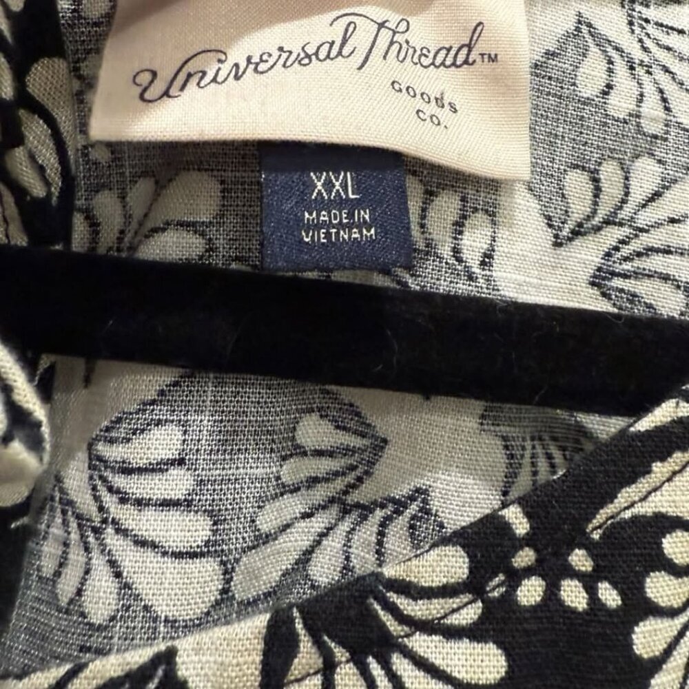 Universal Thread - Linen Blend Mini Dress Black Ikat - Picture 4 of 4